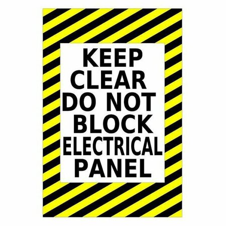 PRISTINE PRODUCTS Keep Clear Do Not Block Electrical Panel Floor Sign. x 3. STKCEP2436
